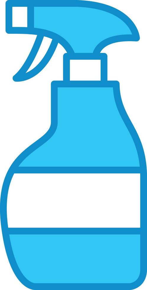 línea de spray de limpieza llena de azul vector