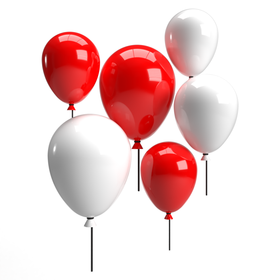 3d palloncino rosso bianco colore png