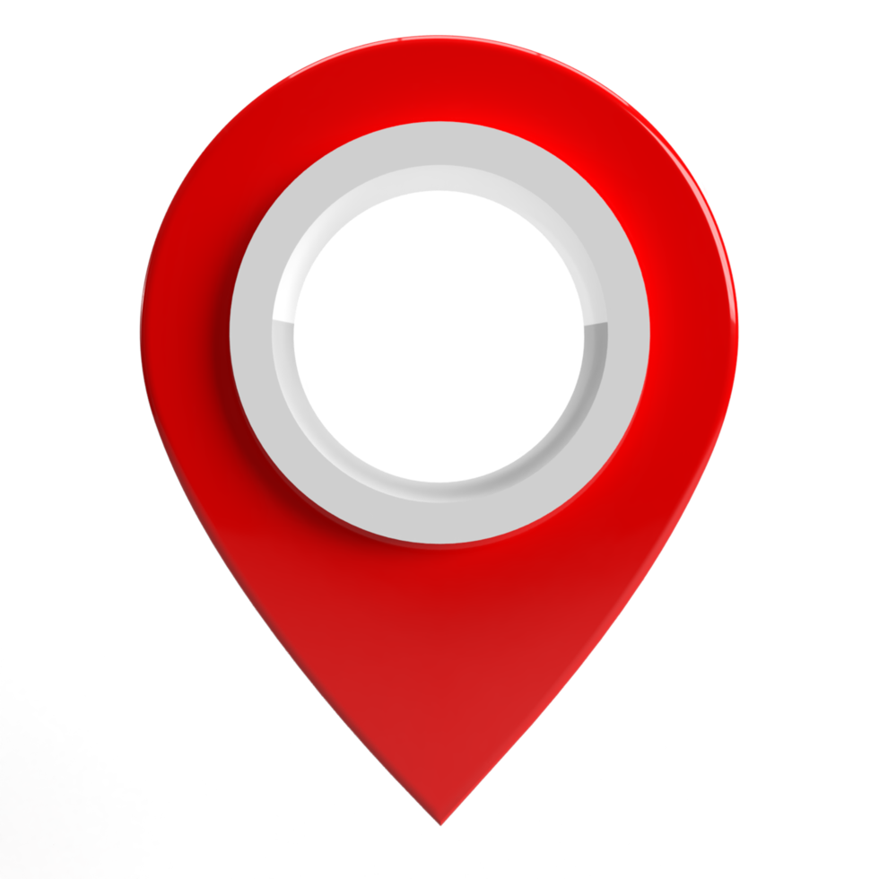 3d Map Mark Location Red Color PNG