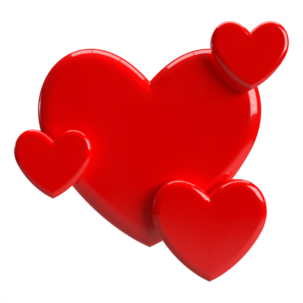 3d amour entendre icône rouge couleur png