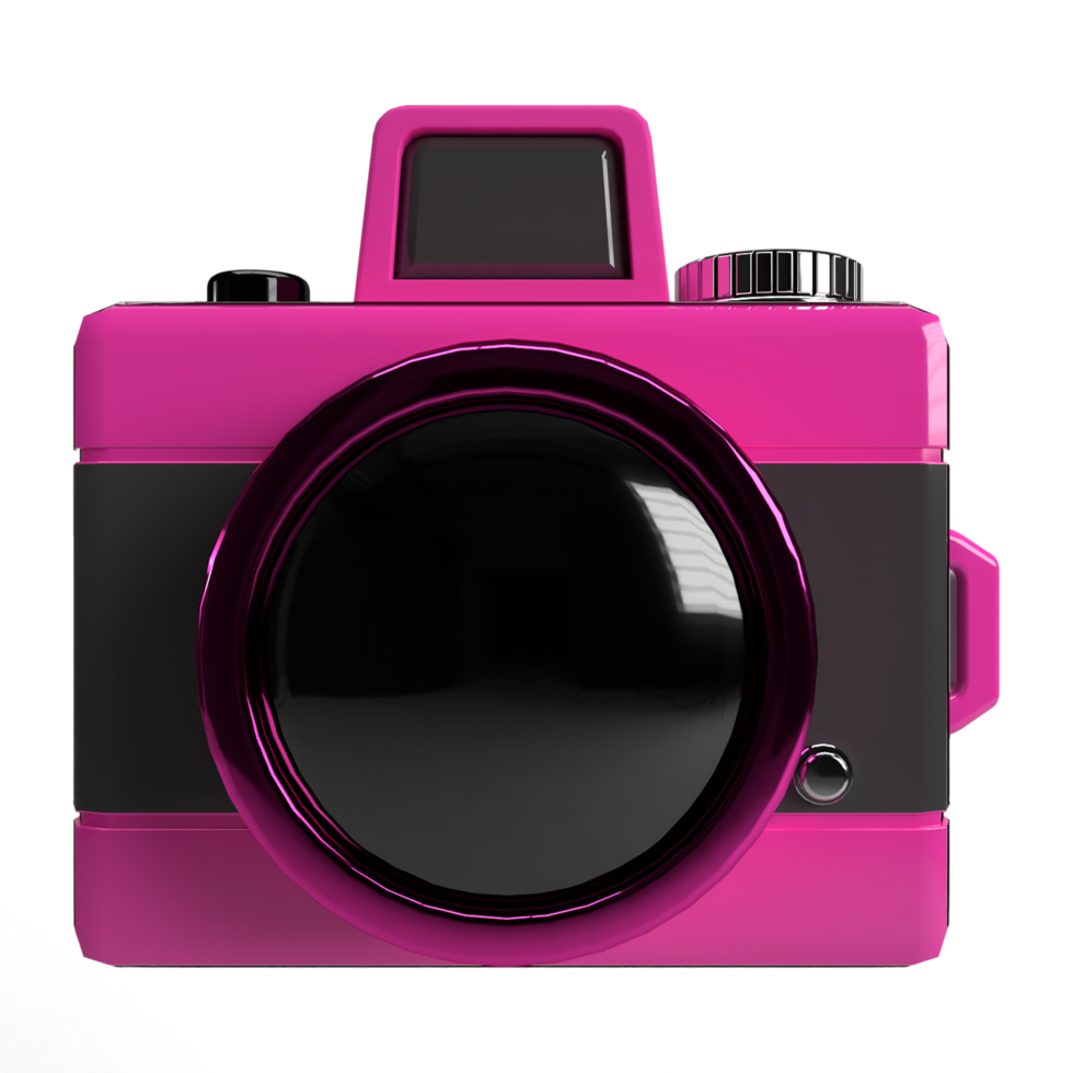 3d Camera Pink Color PNG