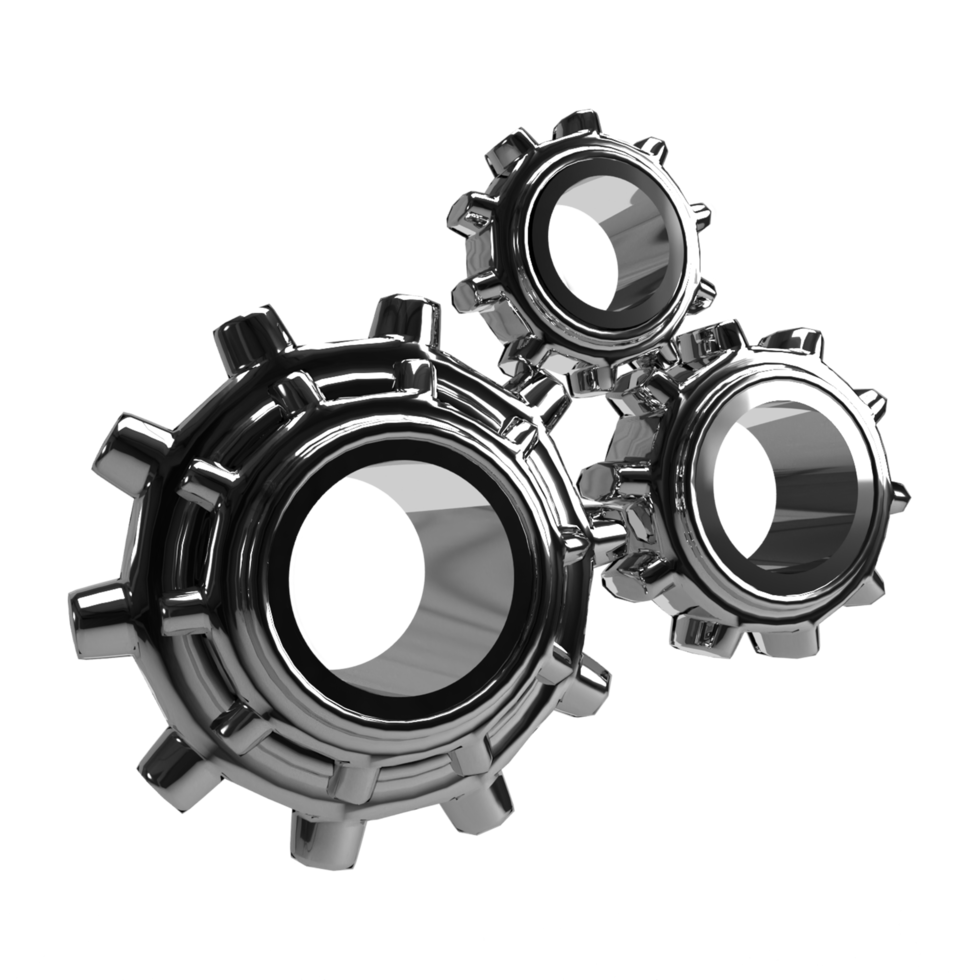 3d Setting Gear Realistic Icon PNG