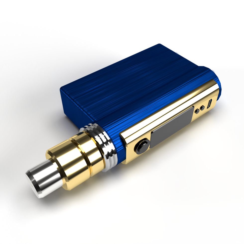 3d vape blau goldfarbe png