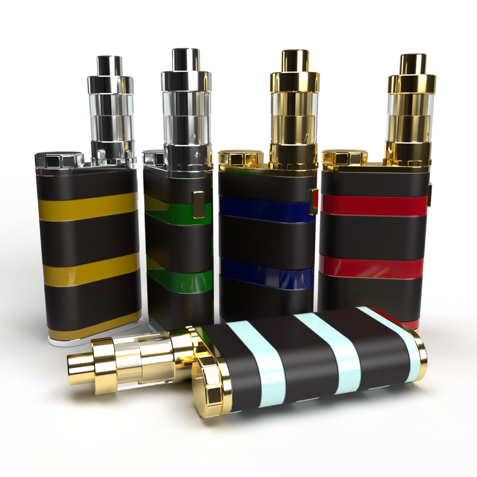 3d gold and striped vape set PNG