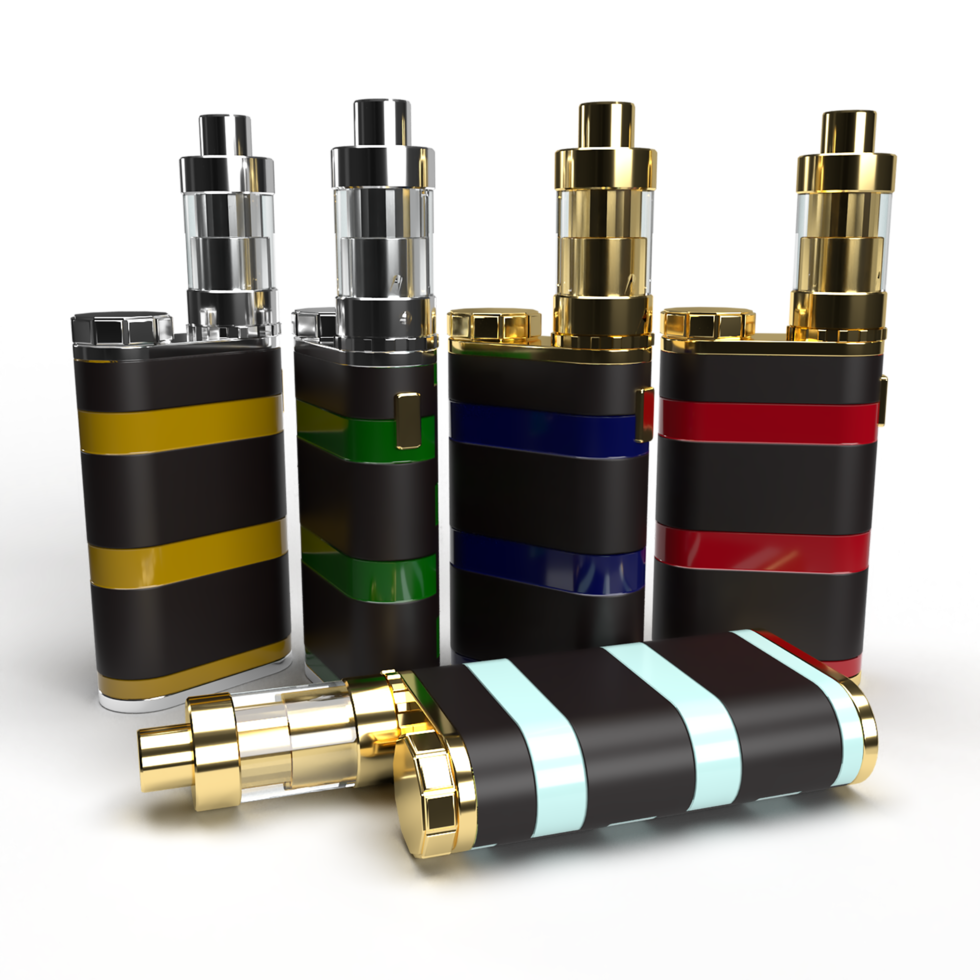 3D-Gold und gestreiftes Vape-Set png