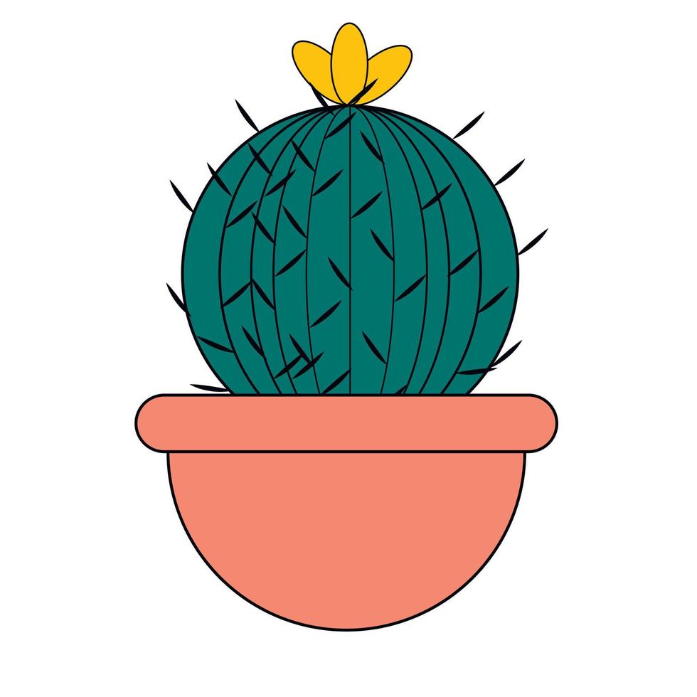 Vector cute cactus isolated on a white background