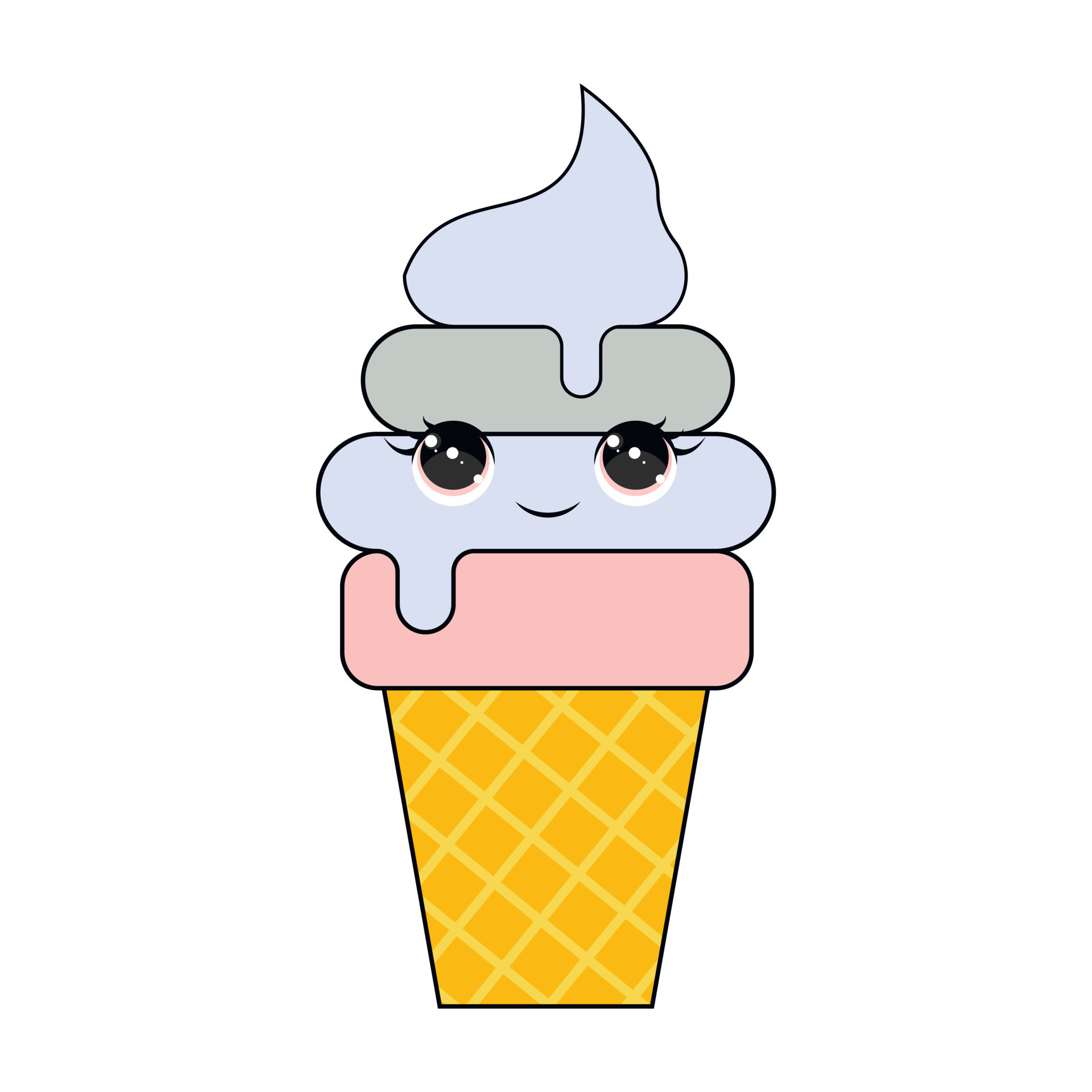 Cute ice cream isolated on white background. Kawaii style with funny face. Cartoon sweet character. Vector Illustration. 9875237 Vector Art at Vecteezy Cute ice cream isolated on white background. Kawaii style with funny face. Cartoon sweet character. Vector Illustration. 9875237 Vector Art at Vecteezy