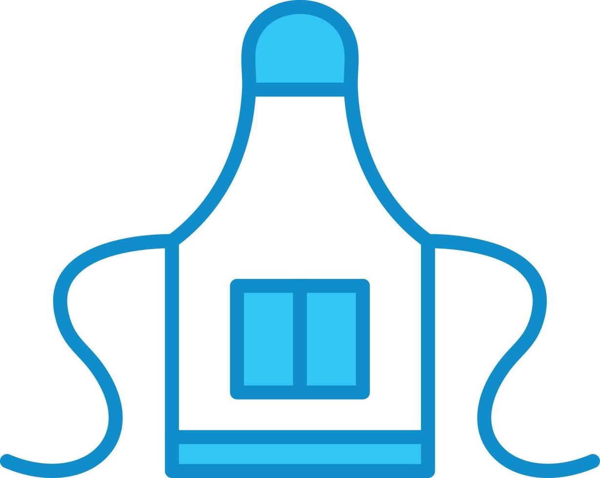 Apron Line Filled Blue vector