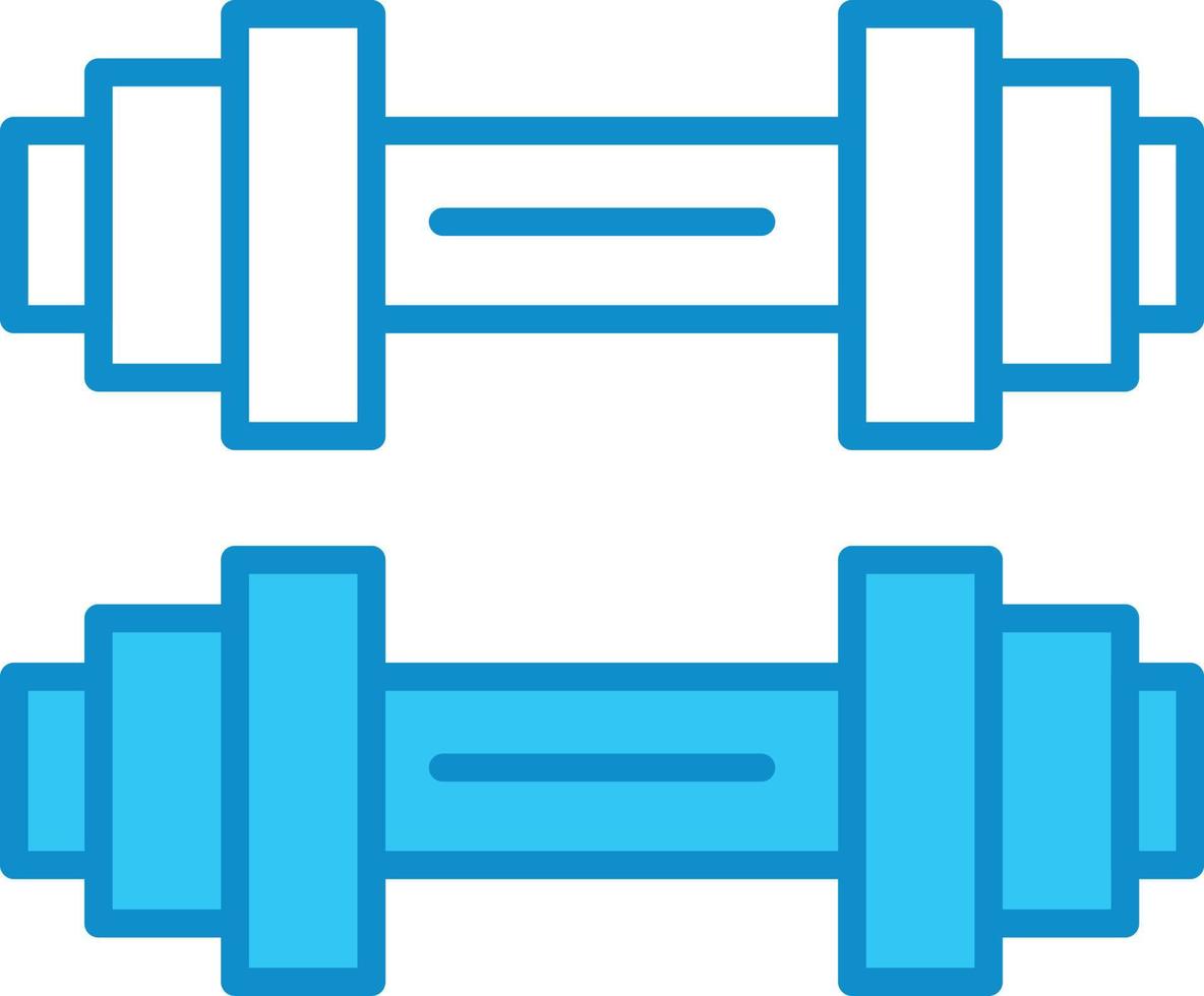 Dumbbell Line Filled Blue vector