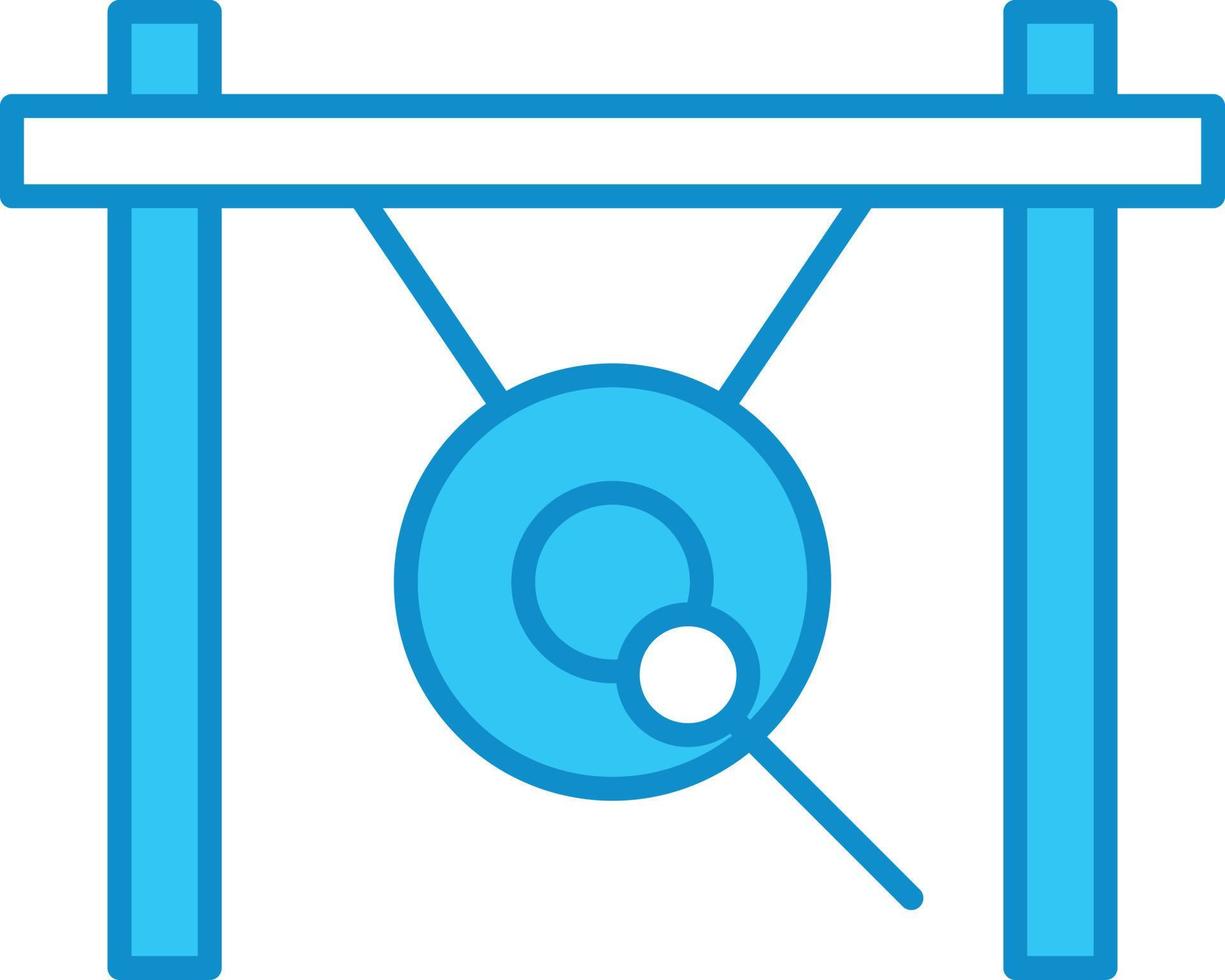 Gong Line Filled Blue vector