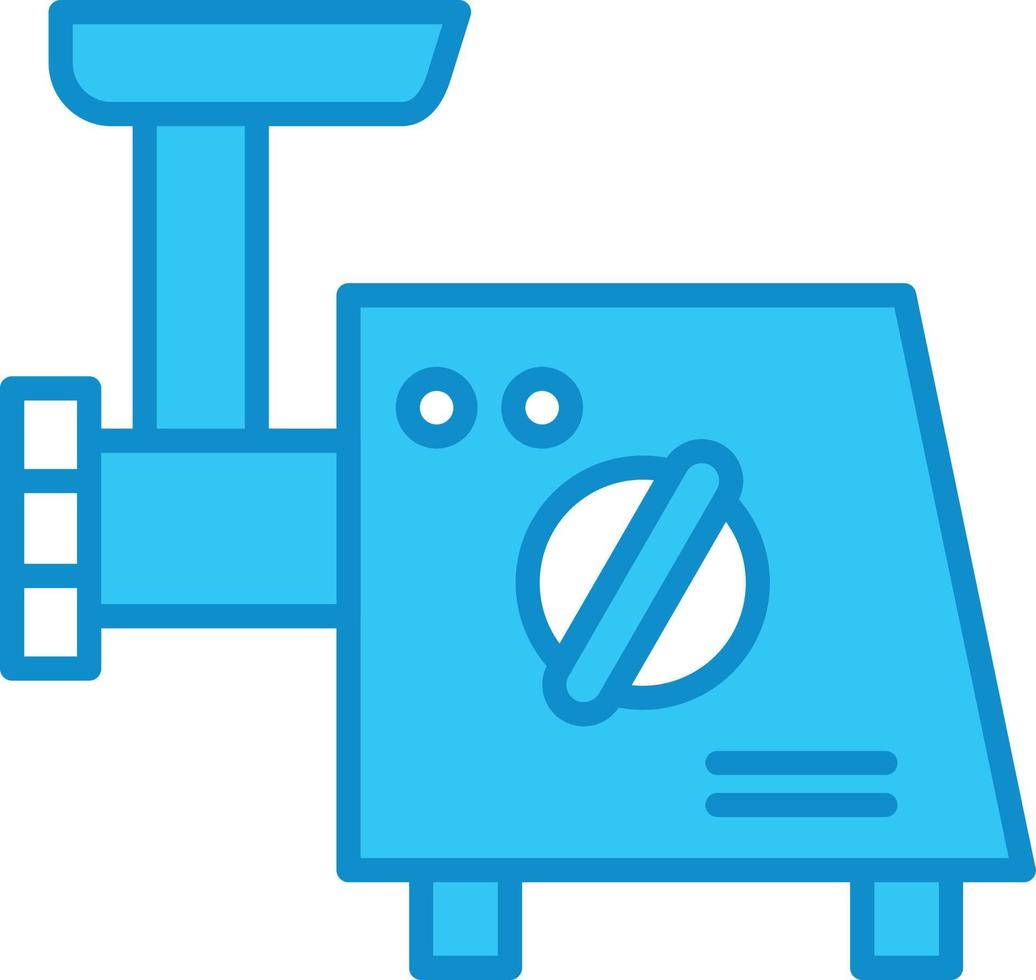 Meat Grinder Line Filled Blue vector