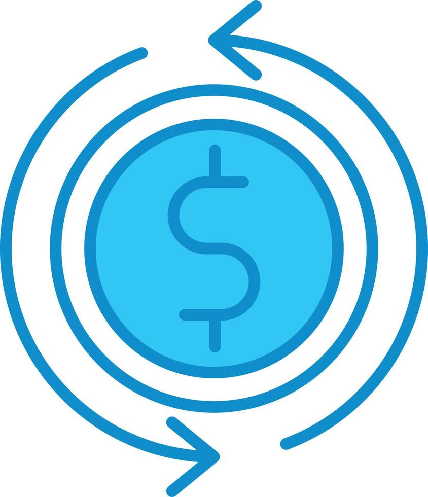 Money Exchange Line Filled Blue vector