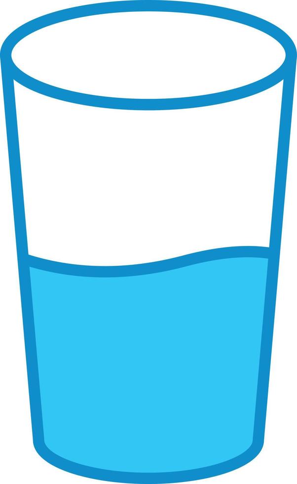 vaso de línea de agua lleno azul vector