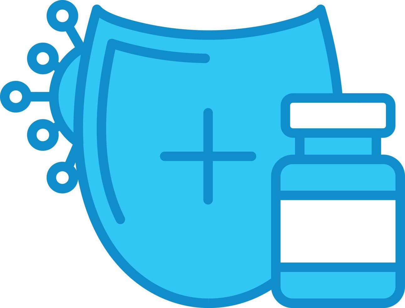Shield Line Filled Blue vector