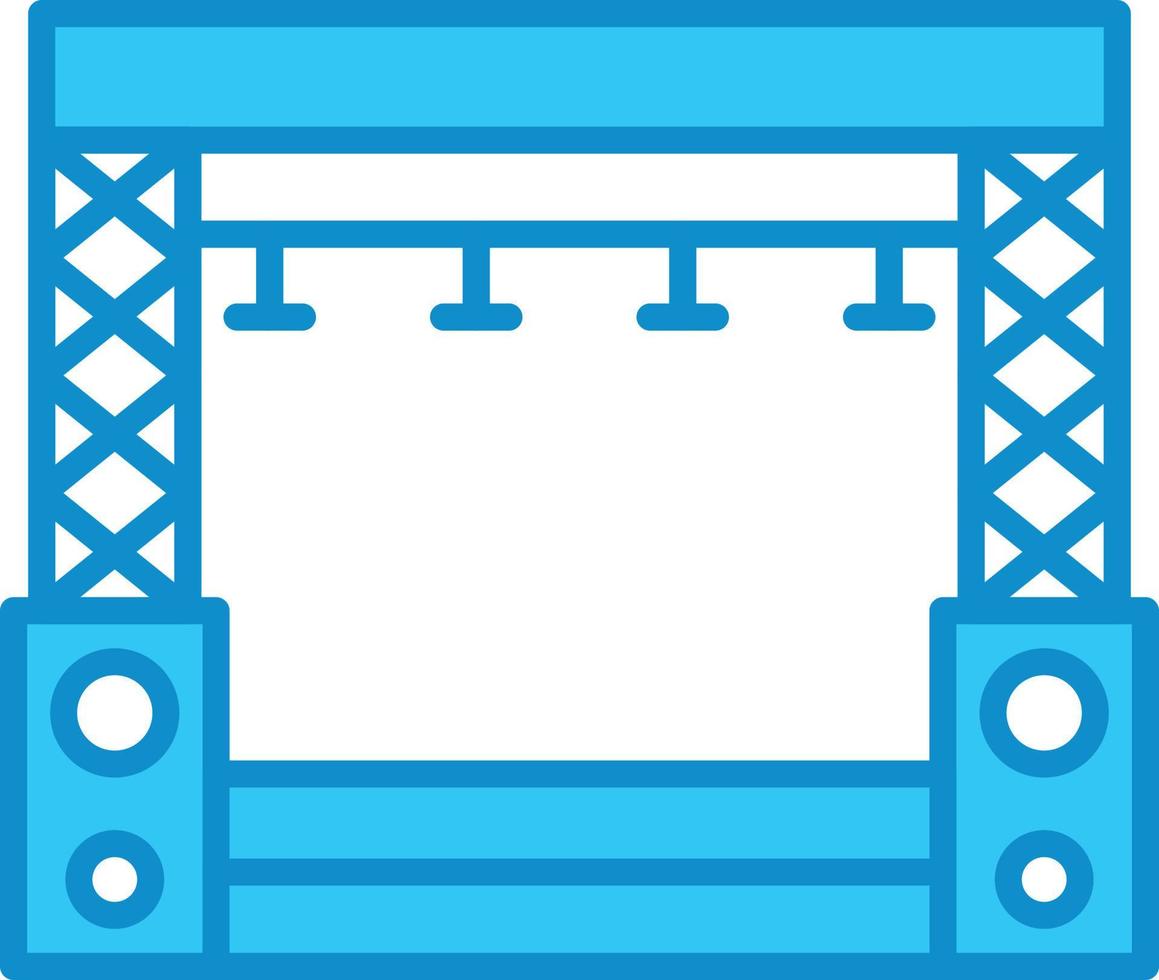Stage Line Filled Blue vector