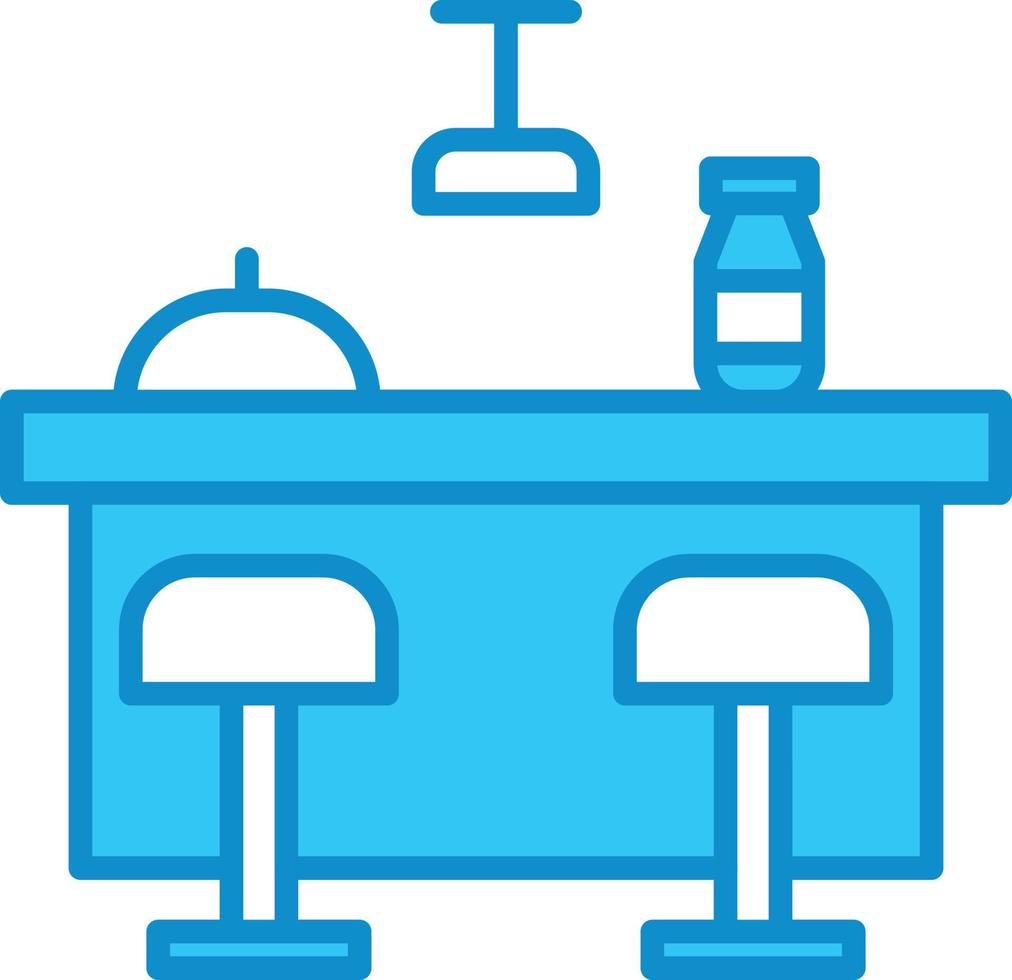 Bar Counter Line Filled Blue vector