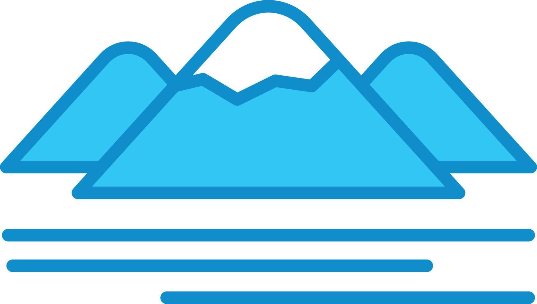 Mountain Line Filled Blue vector