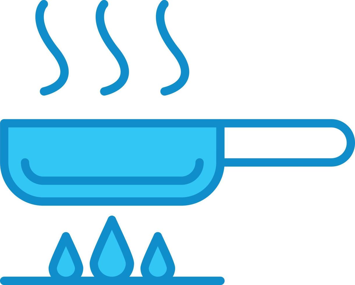 línea de sartén llena azul vector