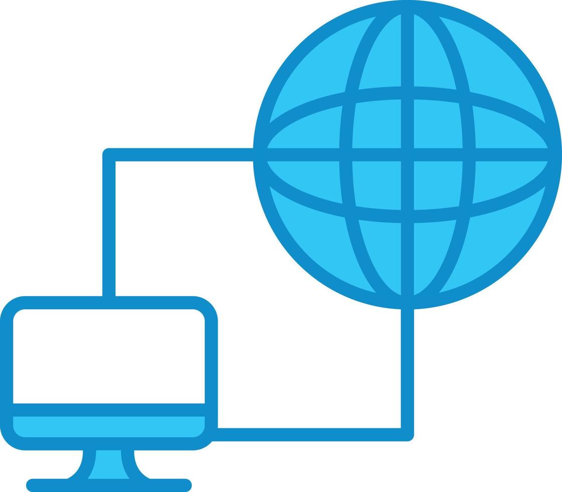 Network Line Filled Blue vector