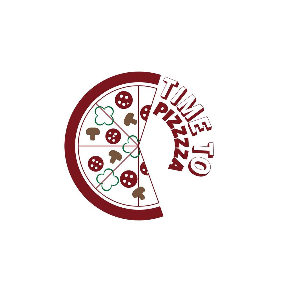 Time to pizza logotype for pizzeria, pizza house vector