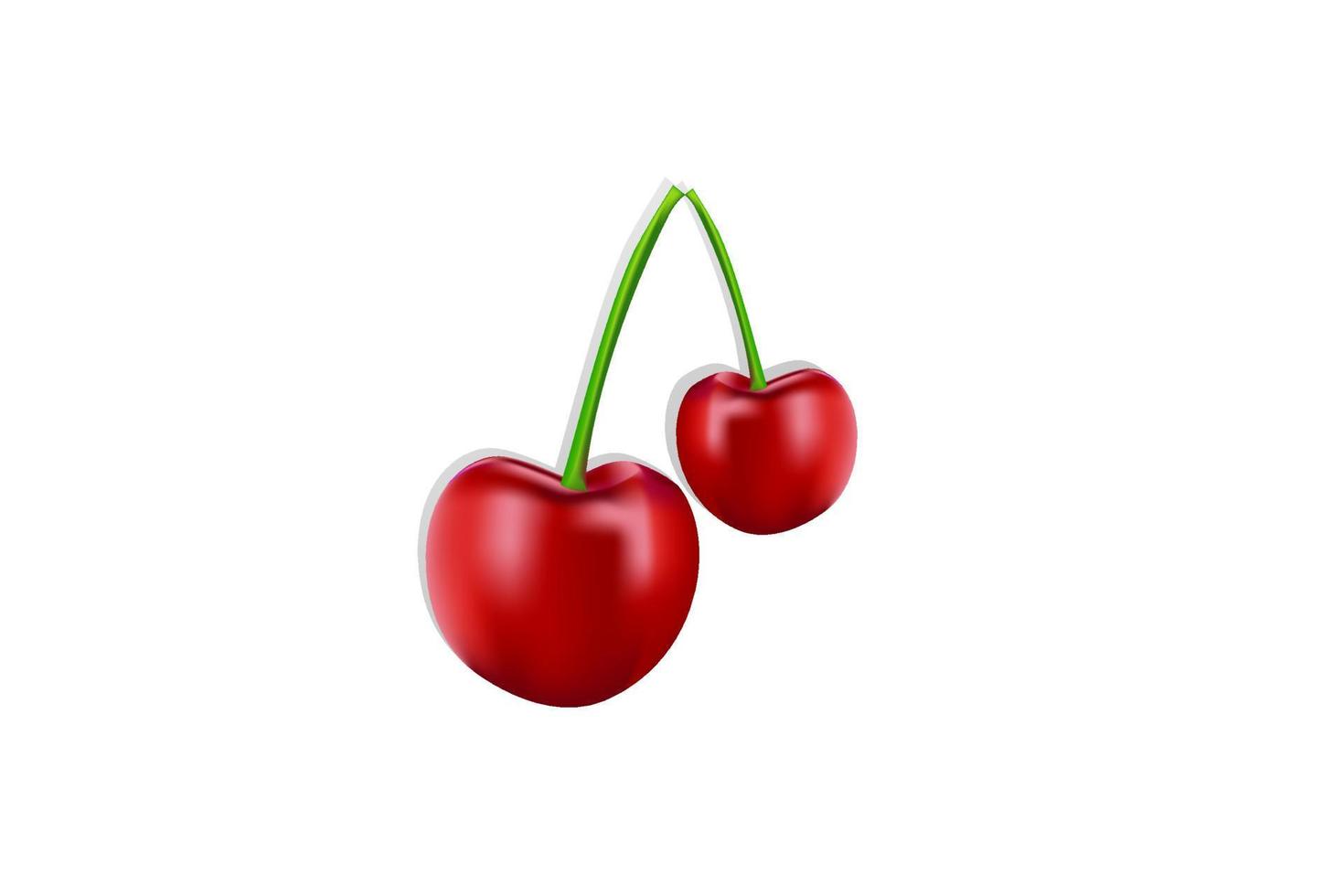 Vector cherry illustration. Isolated on a white background. Cartoon style icon