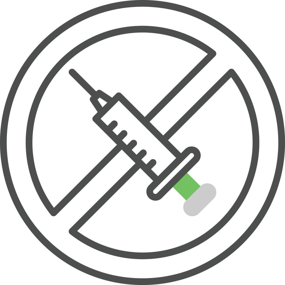 No Vaccines Outline Icon vector