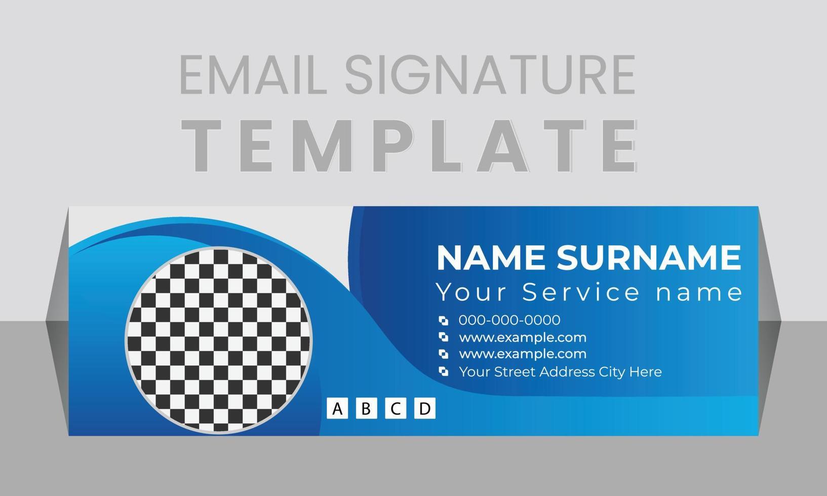 Email signature template or email footer and personal social media cover design vector