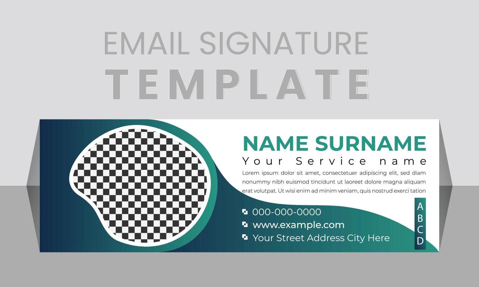 Email signature template or email footer and personal social media cover design vector