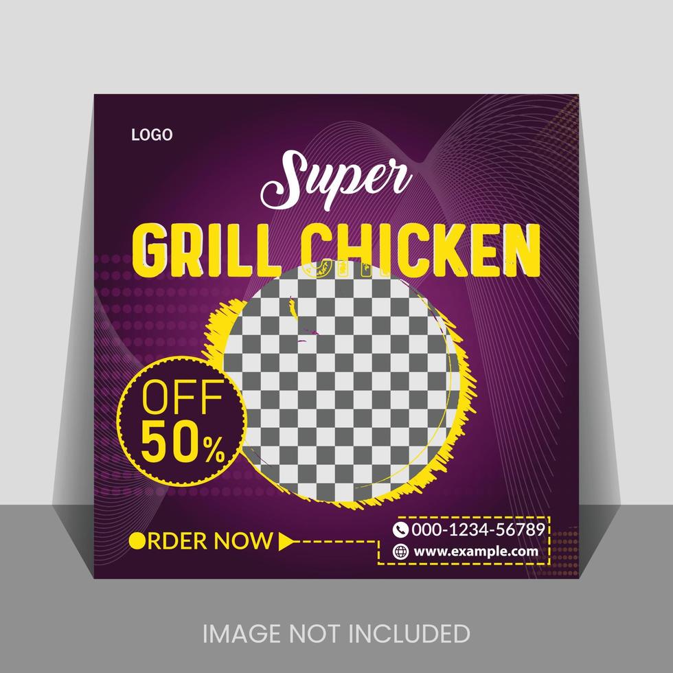 Social Media Post Food Design Template vector