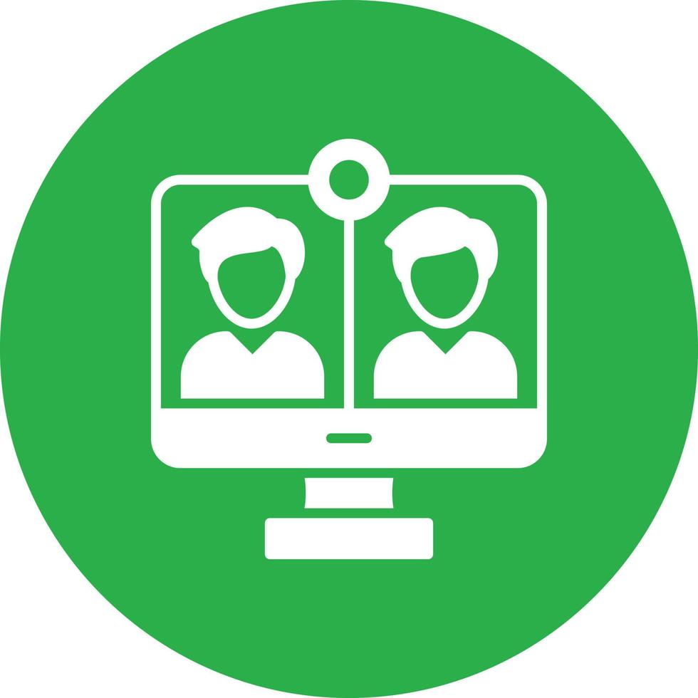 Online Meeting Glyph Circle Multicolor vector