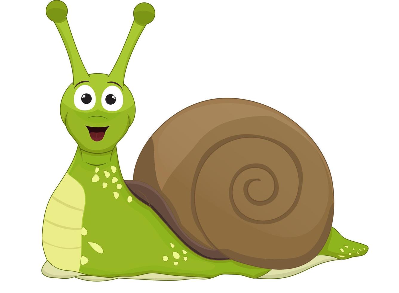 caricatura, caracol, animal, ilustración, en, naturaleza, aislado vector