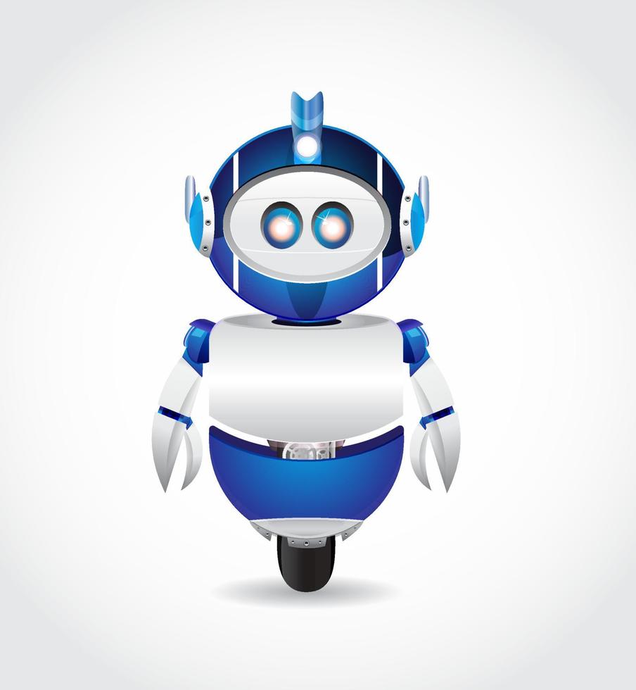 modern robot charcter in blue and white color vector