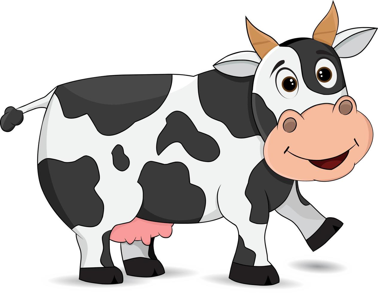 cartoon cow smiling isolated in white background vector