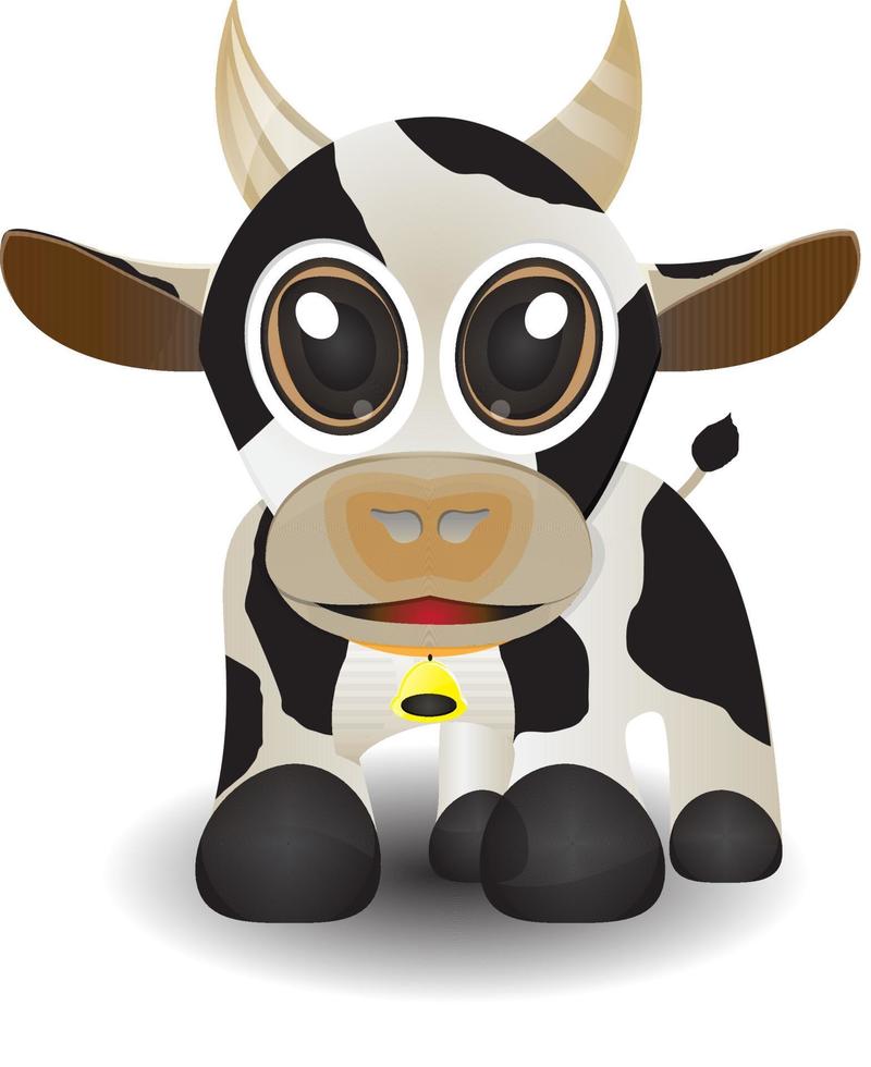 cute animal baby cow isolated vector