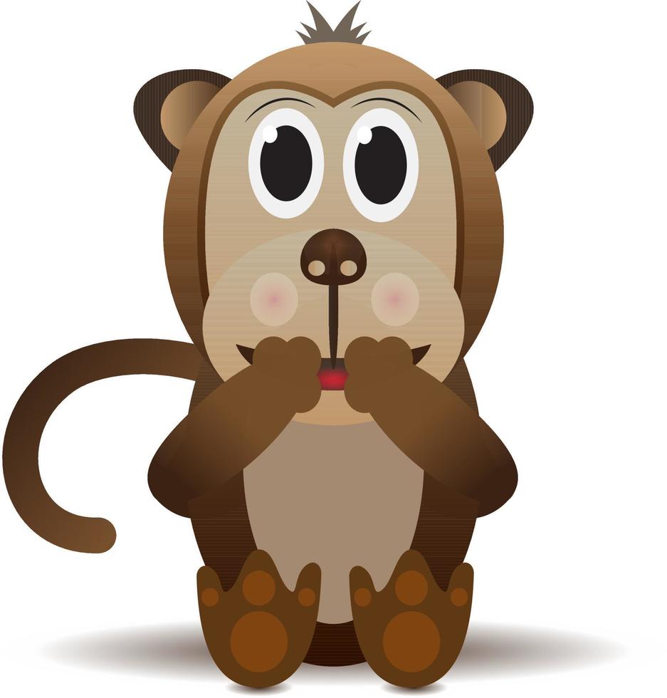 cartoon monkey with laughing pose vector