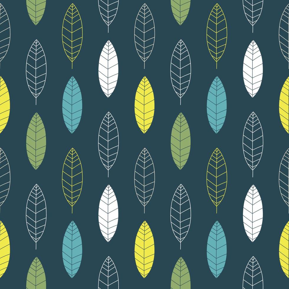 Vector seamless pattern in Scandinavian style with leaves