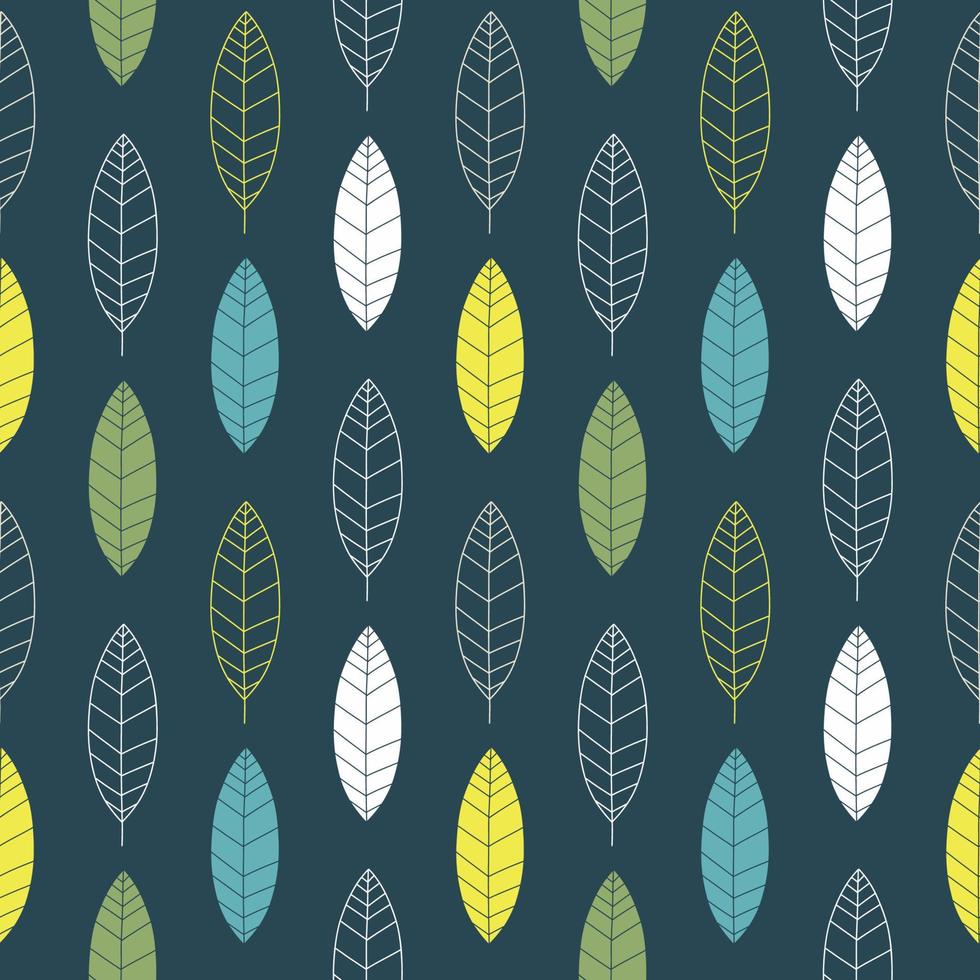 Vector seamless pattern in Scandinavian style with leaves