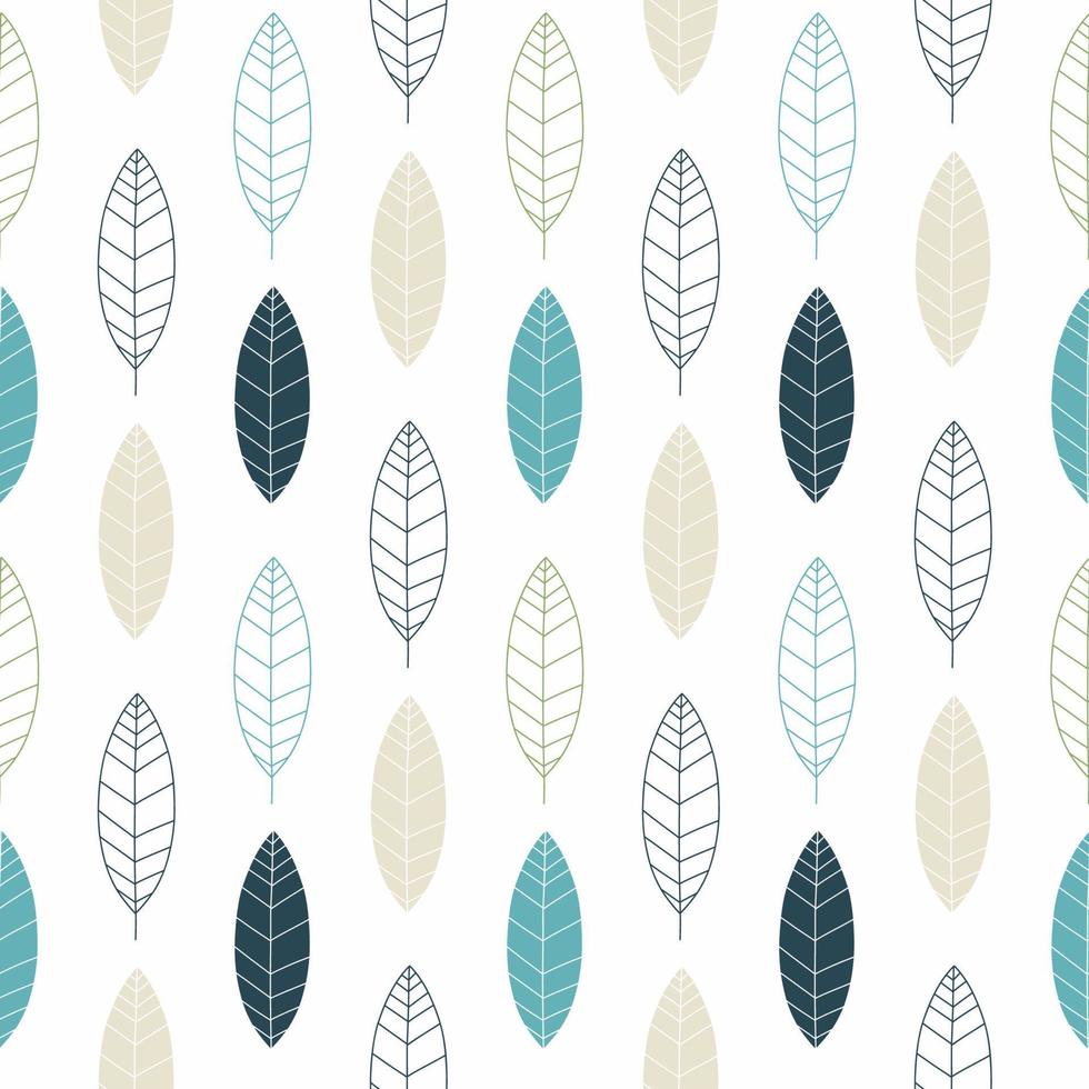 Vector seamless pattern in Scandinavian style with leaves
