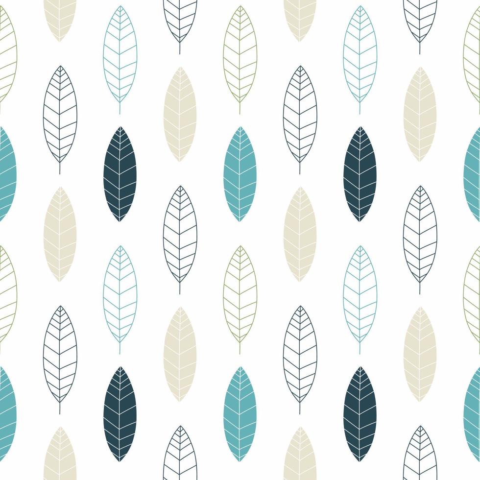 Vector seamless pattern in Scandinavian style with leaves