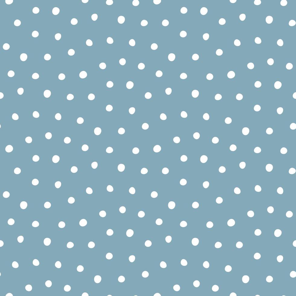 Vector seamless polka-dot pattern on blue background.