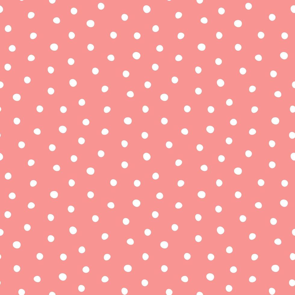 Vector seamless polka-dot pattern on red background.