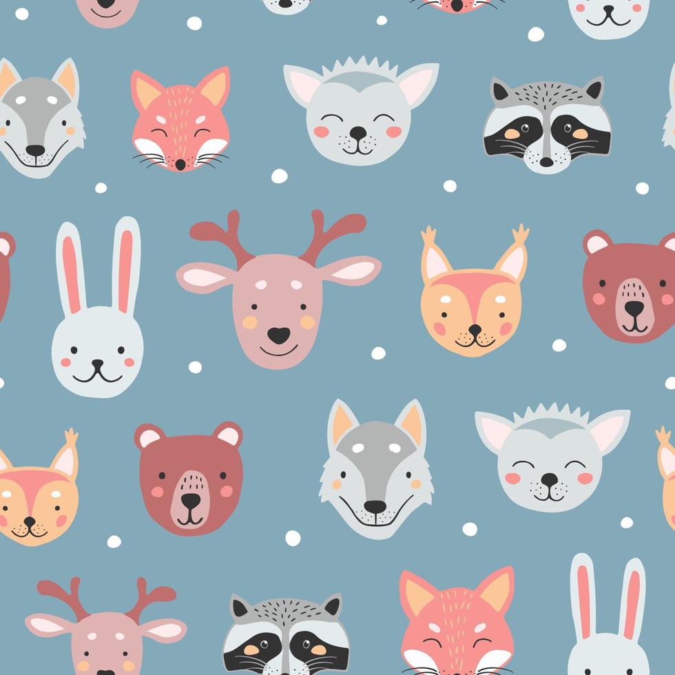 patrón impecable con lindos animales para el diseño de impresión. vector