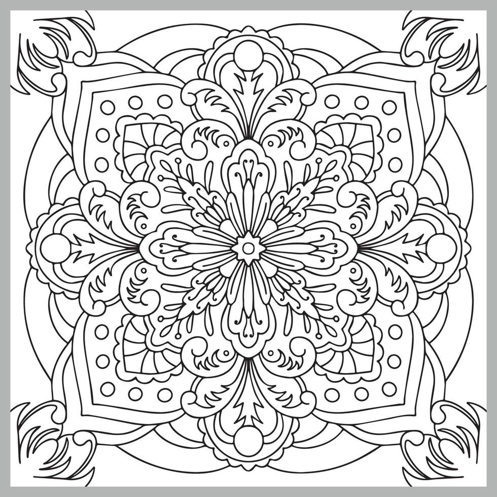 adorno decorativo vectorial. patrón de mosaico página para colorear arte lineal. vector