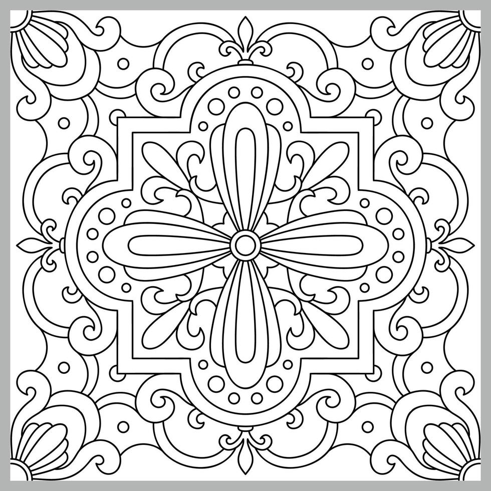 adorno decorativo vectorial. patrón de mosaico página para colorear arte lineal. vector