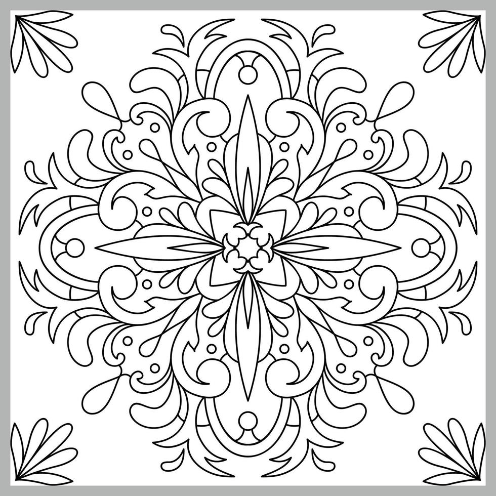 adorno decorativo vectorial. patrón de mosaico página para colorear arte  lineal. 9875839 Vector en Vecteezy
