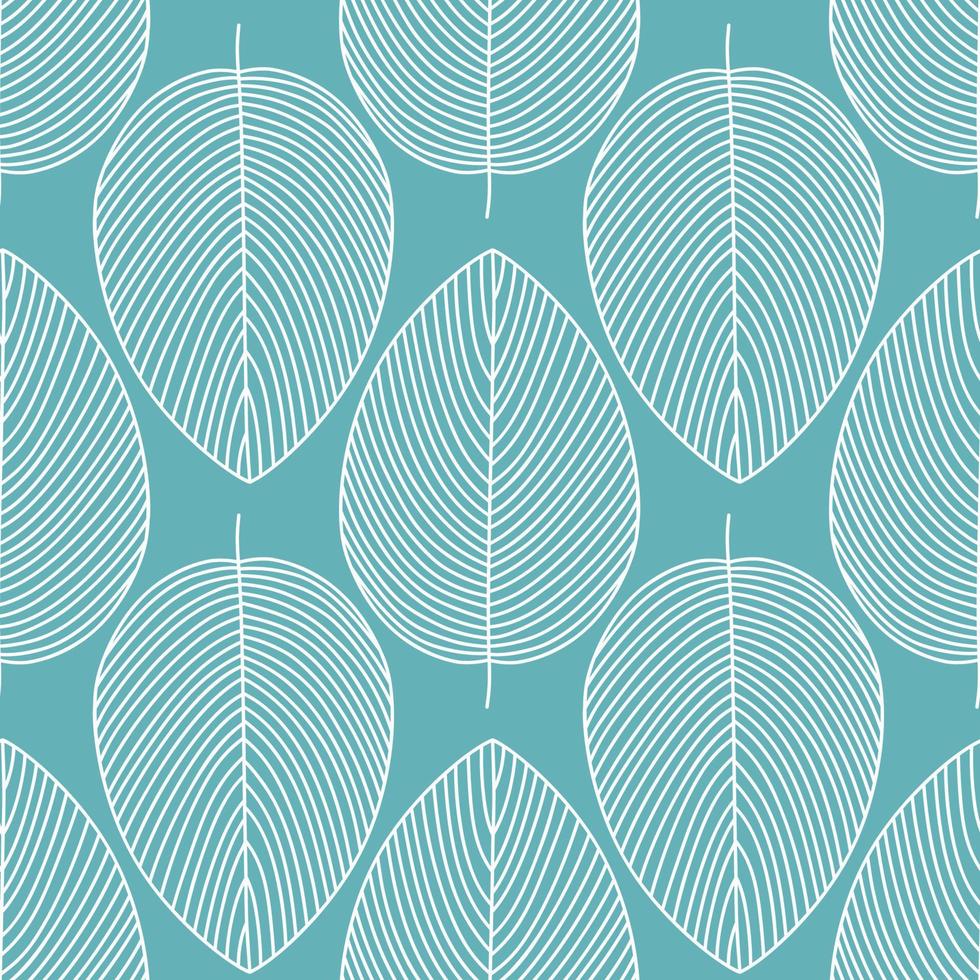 Vector seamless pattern in Scandinavian style with leaves