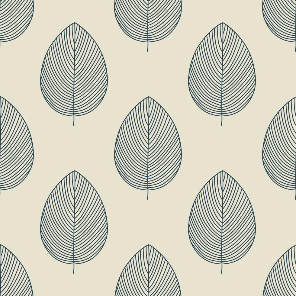 Vector seamless pattern in Scandinavian style with leaves