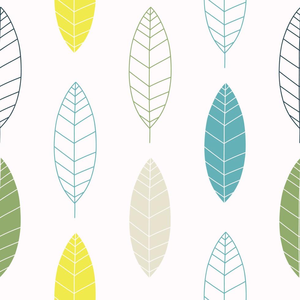 Vector seamless pattern in Scandinavian style with leaves