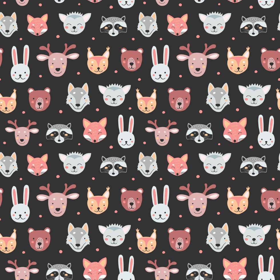 Seamless pattern with cute animals for print design. vector