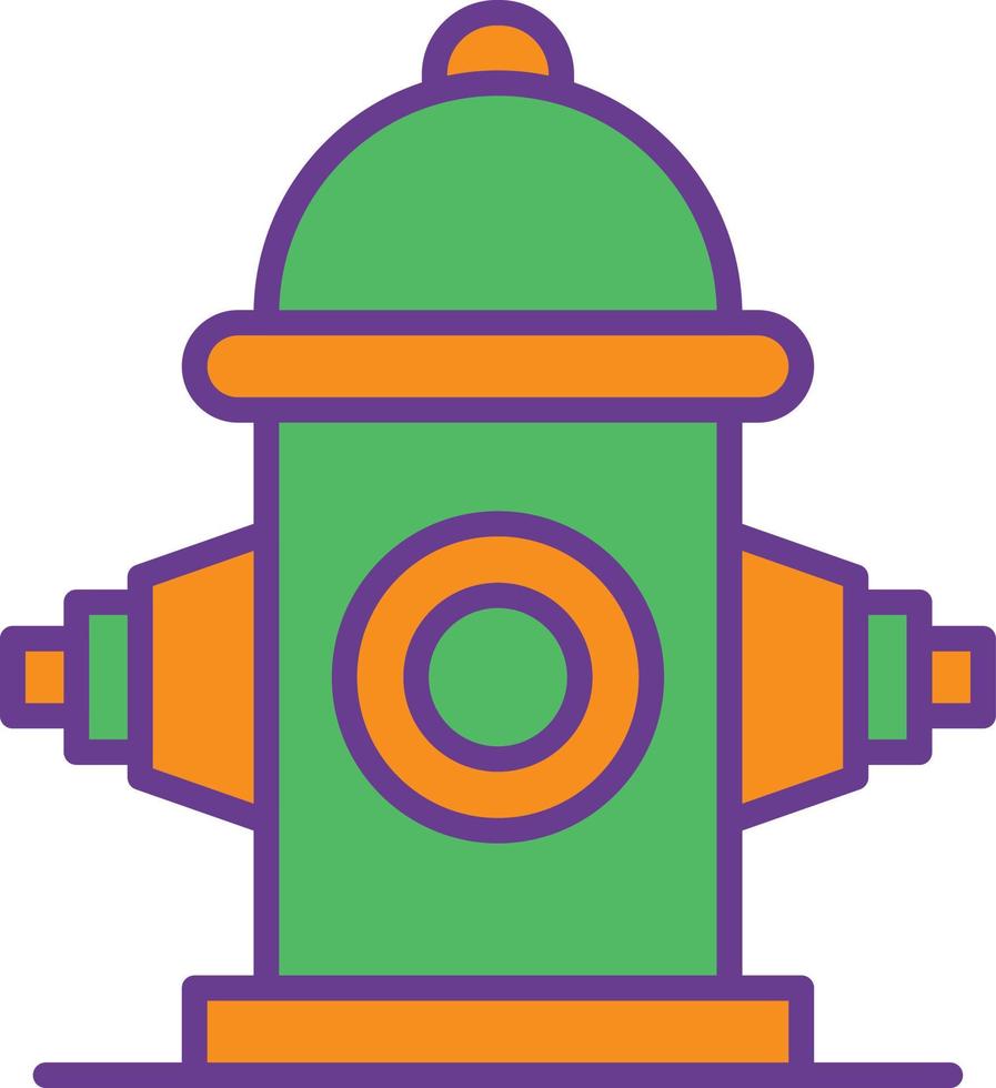 Fire Hydrant Line Filled Two Color vector